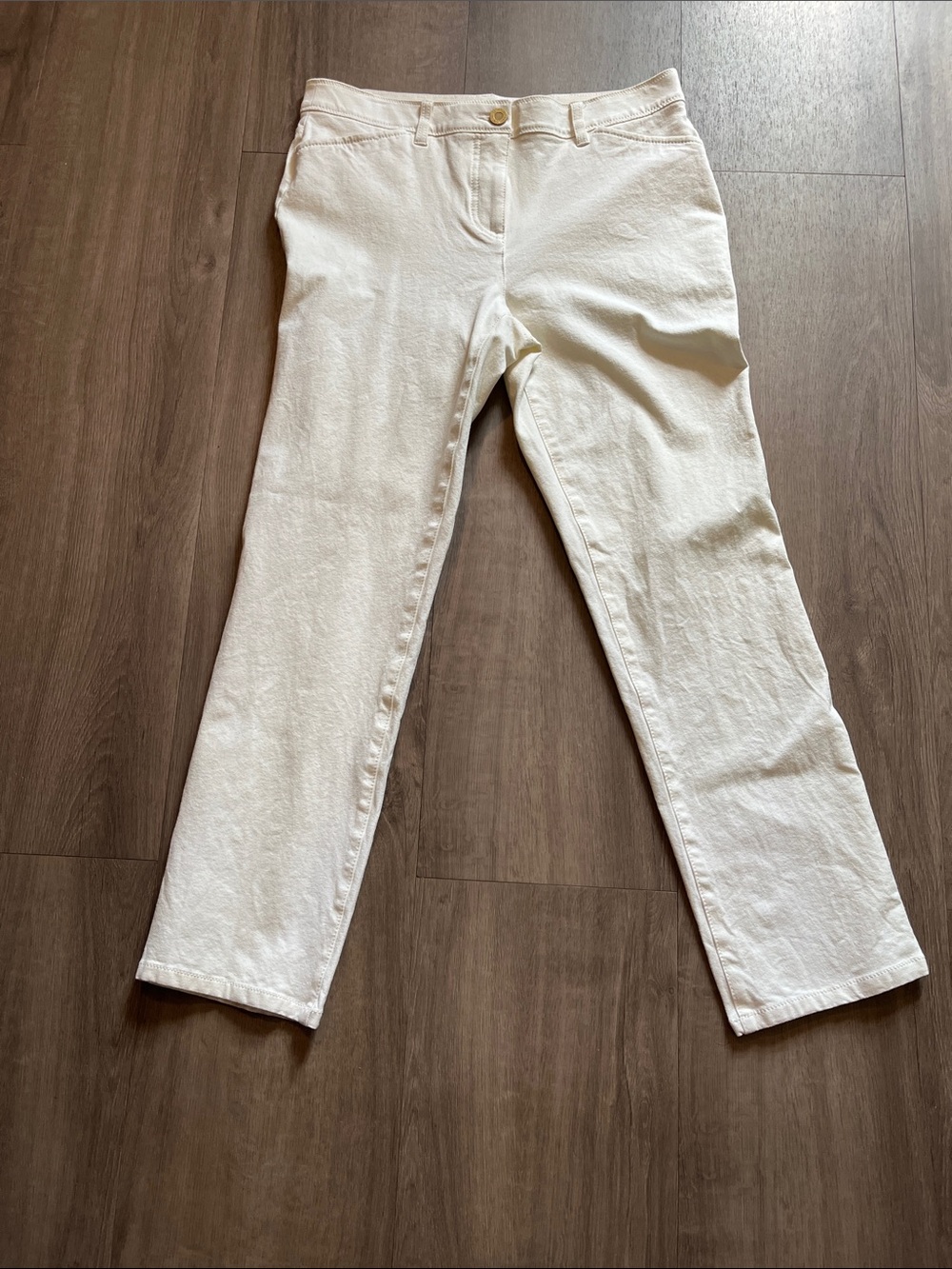 Chico's Ivory Straight-Leg Chinos
